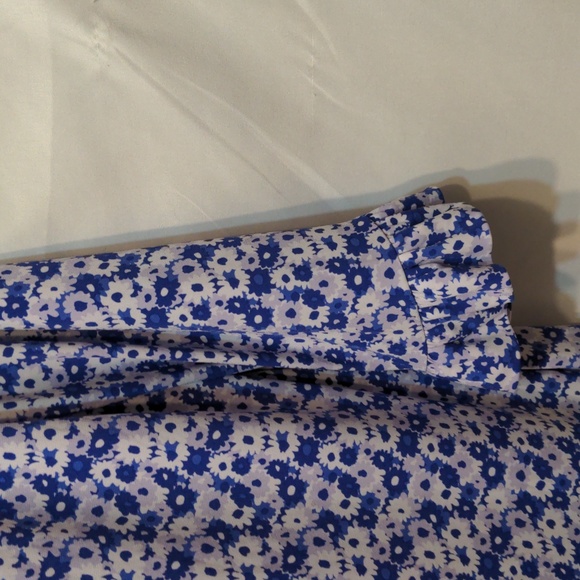 New Michael Kors blue and white floral dress with bell sleeves size medium - Picture 4 of 8